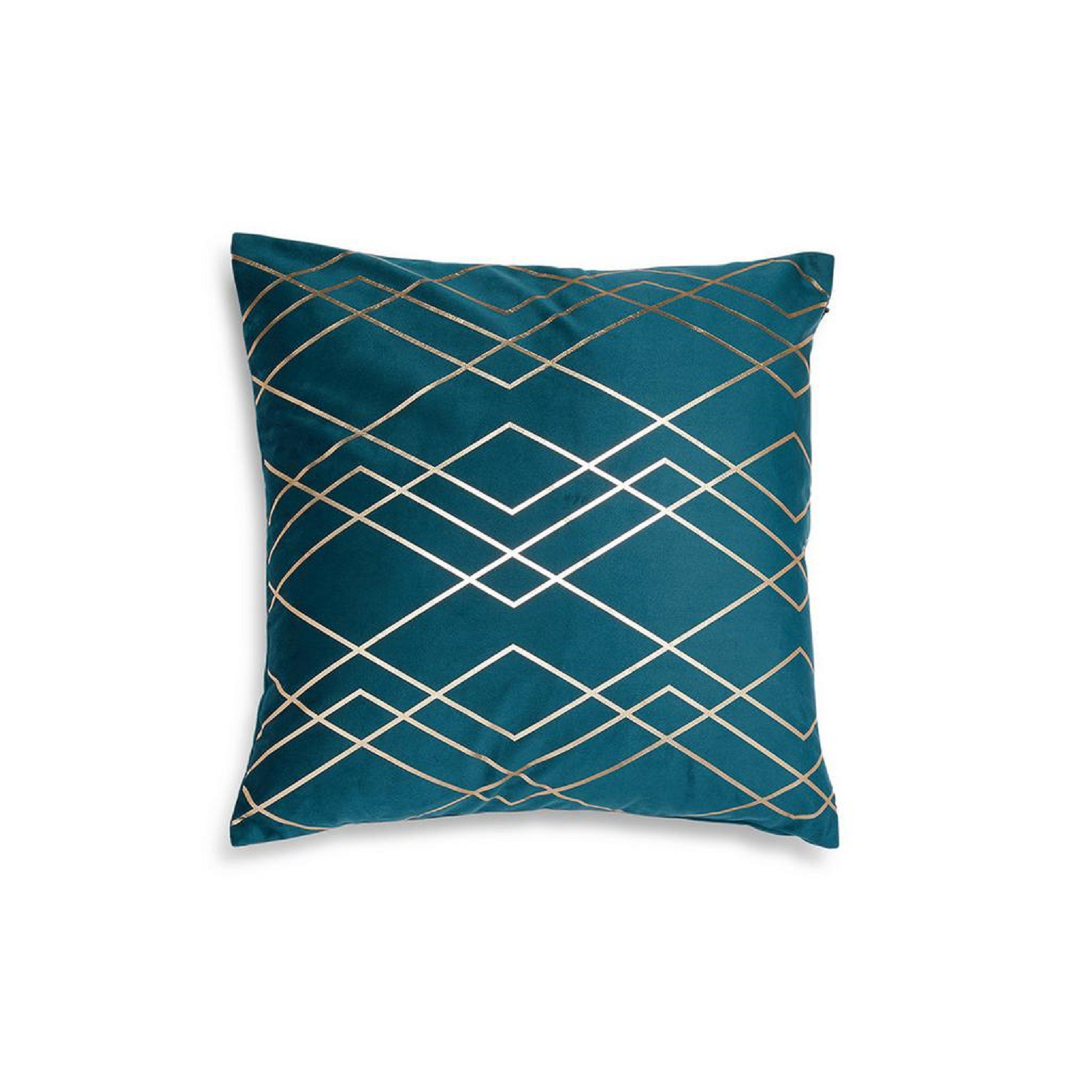 Kussensloop Teal Print Goud